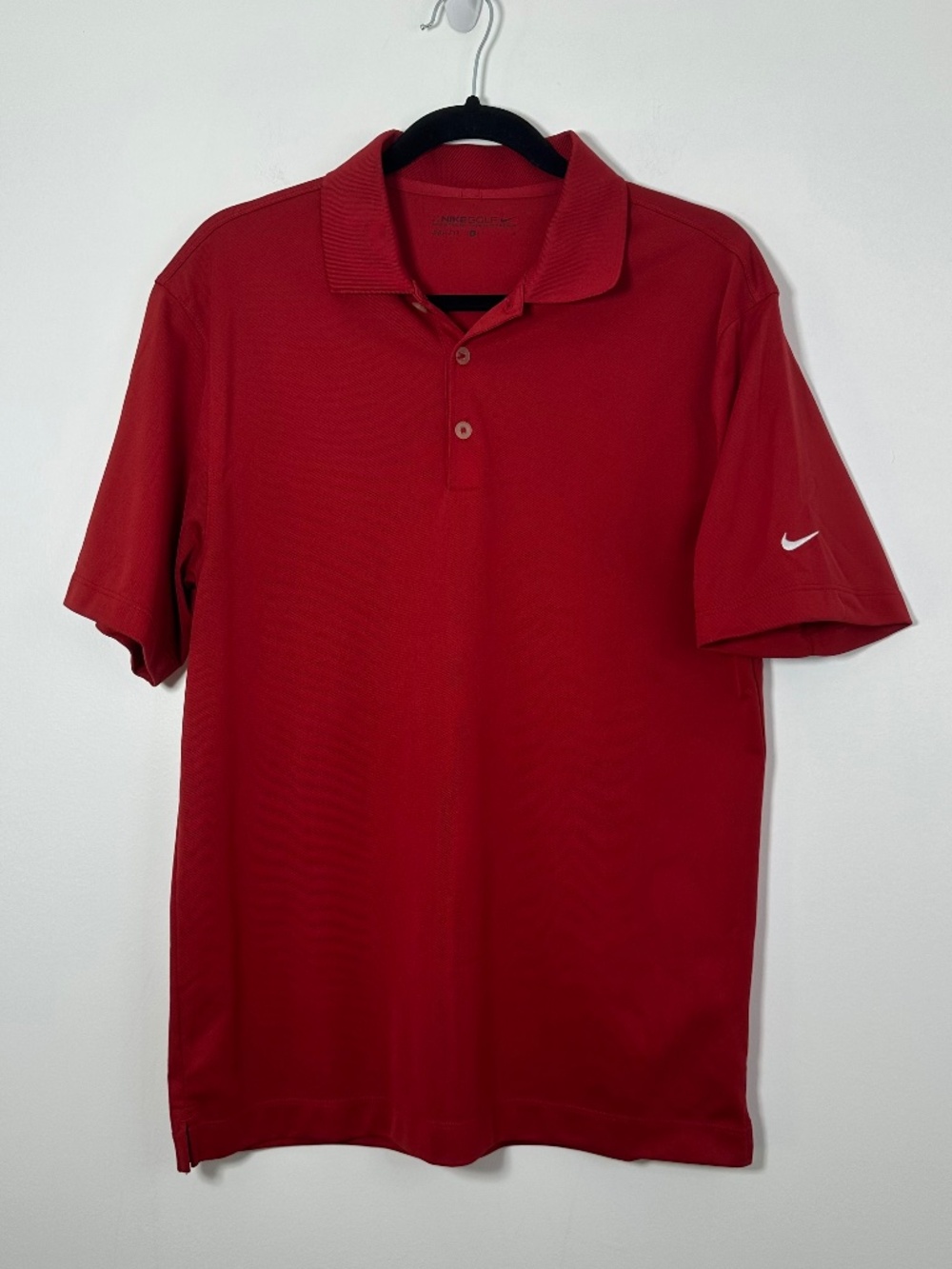 Nike Golf Men’s Size Small Dri-Fit Red Polo Shirt Performance Outdoors Sports